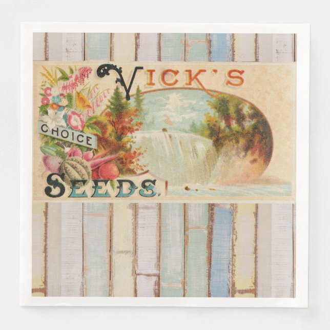 Primitive Country Shabby Victorian Organic Farmer Napkin (Front)