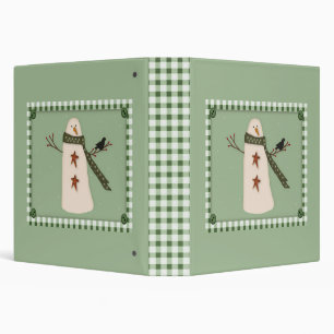Primitive Country Snowman Binder