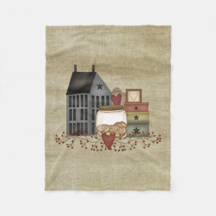 Primitive Country Whimsies Fleece Blanket
