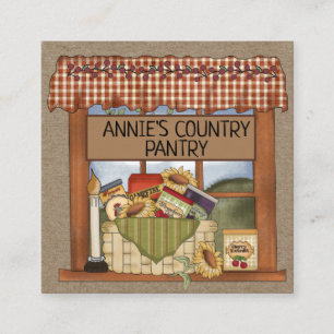Primitive Country Window on Kraft Business Card