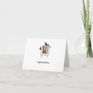 Primitive Crow and Sheep Personalized Note Cards
