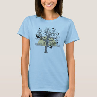 Primitive Crows Autumn Bare Tree Vintage Shirt