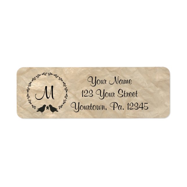 Primitive Crows Custom Initial Address Label (Front)