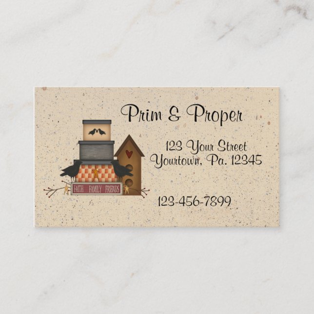 Primitive Faith Family Friends Business Card (Front)