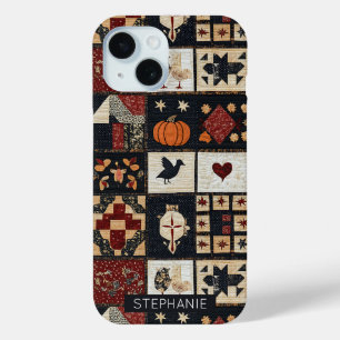 Primitive Farmhouse Appliqué & Geometric iPhone 15 Case