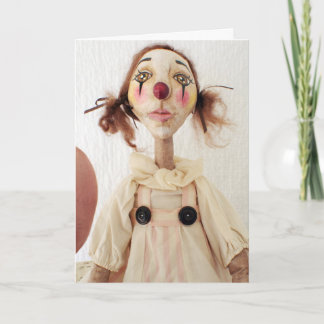 Primitive Folk Art Clown Birthday Card