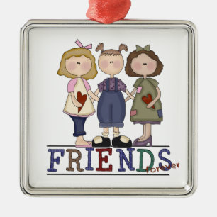 Primitive Folk Art Friends Forever Ornament