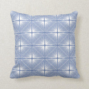 Primitive Geometric Strings in Hydrangea Blue Throw Pillow