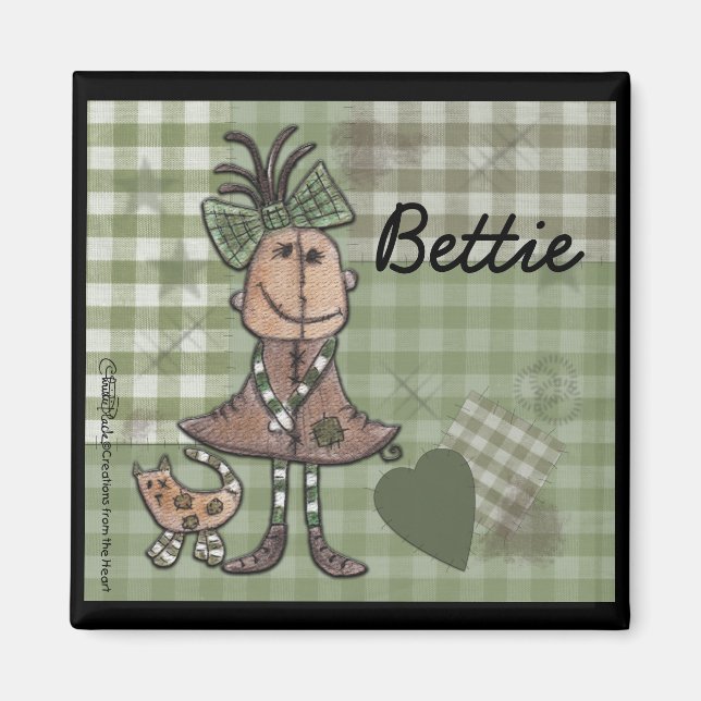 Primitive Girl and Cats Magnet (Front)