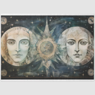 Primitive Gods Celestial Night Sky Art Decoupage  Tissue Paper