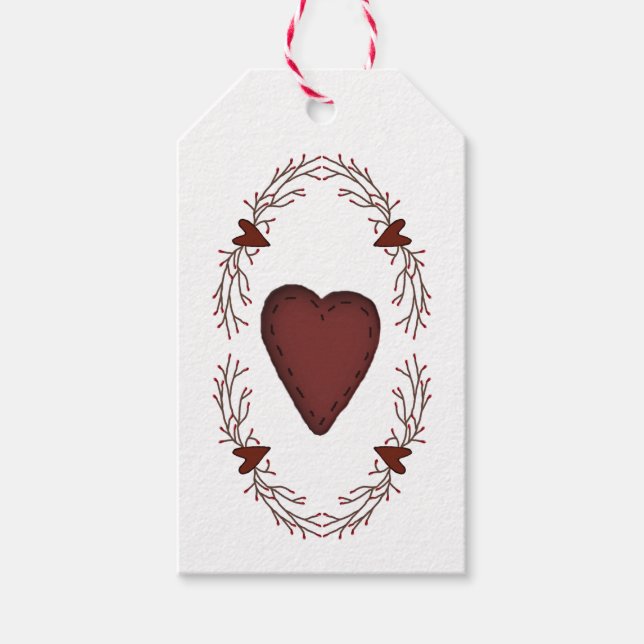 Primitive Heart Gift Tags (Front)
