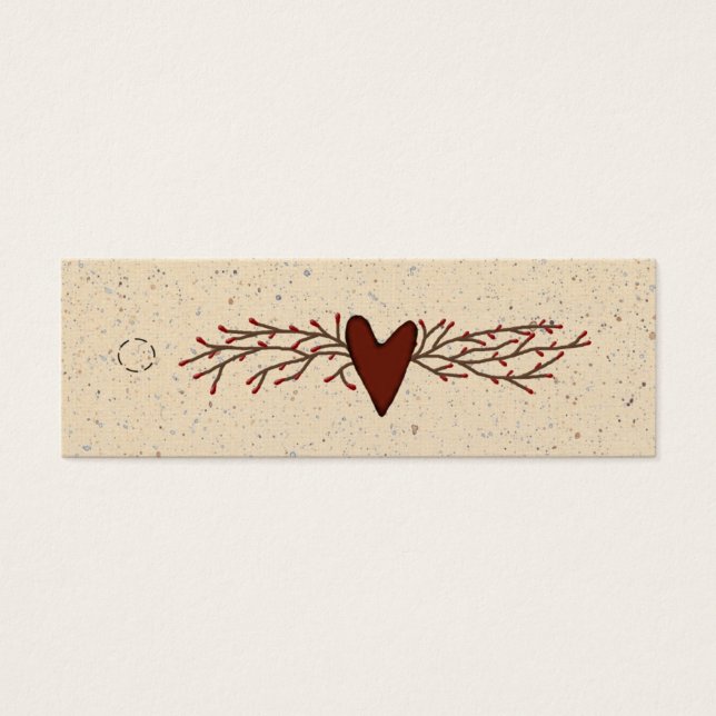 Primitive Heart Skinny Hang Tag (Front)