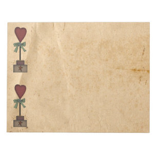 Primitive Heart Topiary Notepad