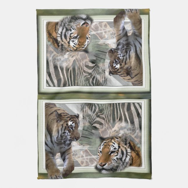 Primitive Jungle Print Kitchen Towel (Vertical)