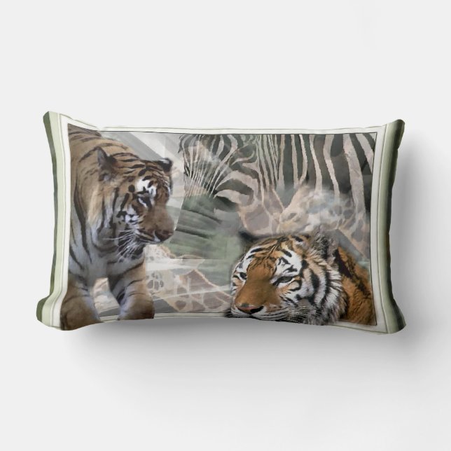 Primitive Jungle Print Lumbar Pillow (Front)