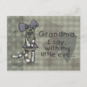 Primitive Kitty Family Specific Birthday Postcard
