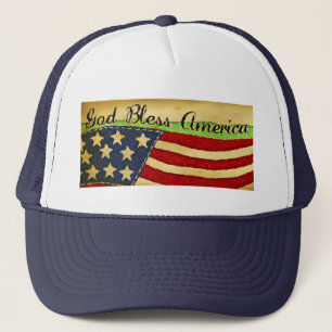 Primitive Old Glory God Bless America Cap