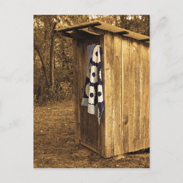 Primitive Outhouse Postcard (Front)