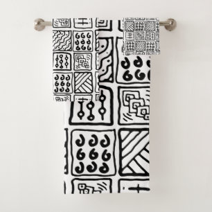 Primitive Pattern Bath Towel Set