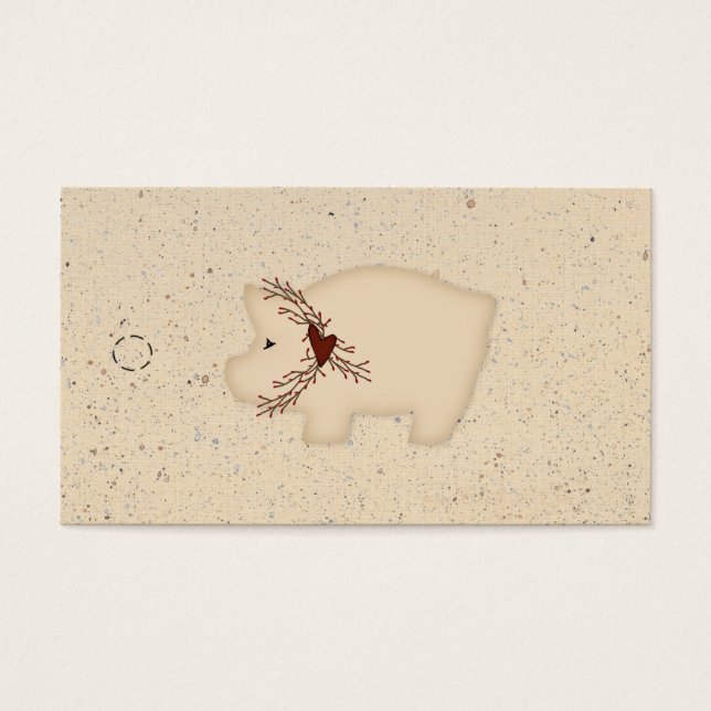 Primitive Pig Hang Tag (Front)