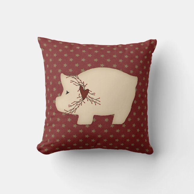 Primitive Pig Pillow (Front)
