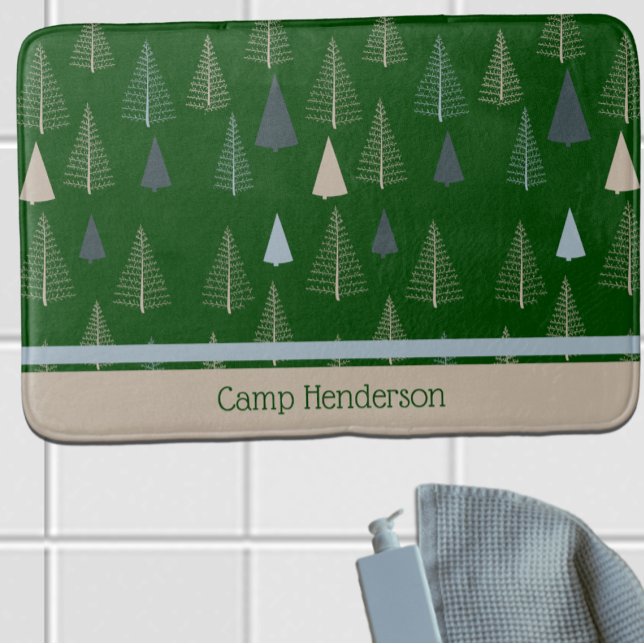 Primitive Pines on Green Bath Mat (Creator Uploaded)