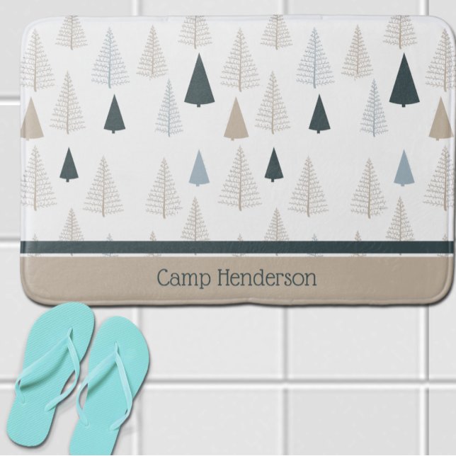 Primitive Pines on White Bath Mat (Creator Uploaded)