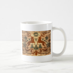 Primitive Reindeer Snowflakes Nordic christmas Coffee Mug