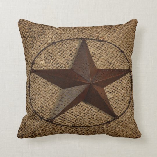 Primitive rustic burlap western country texas star throw ...