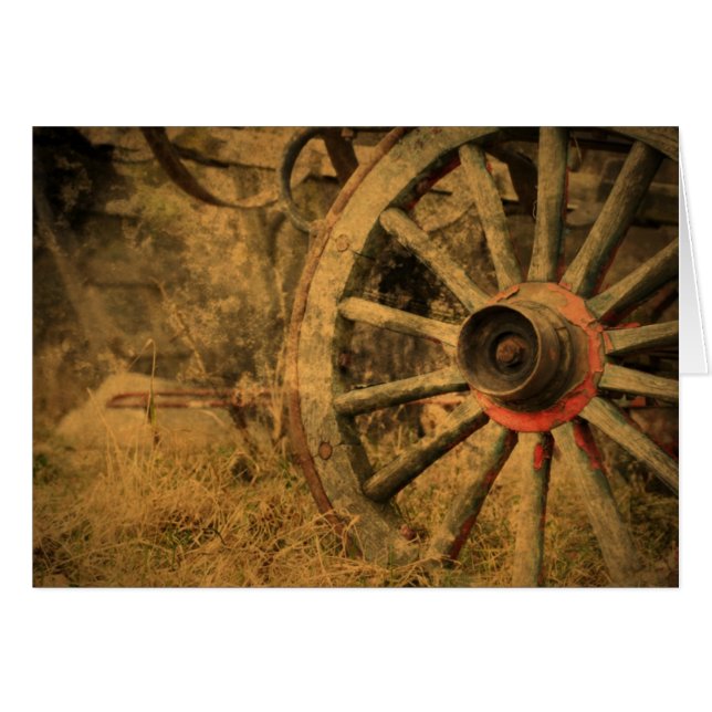 Primitive Rustic Western Country Wagon Wheel (Front Horizontal)