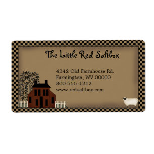 Primitive Saltbox House Shipping Label