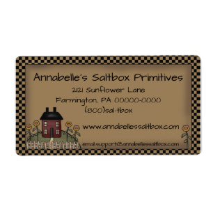 Primitive Saltbox & Sunflowers Personalized