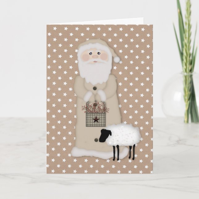Primitive Santa Card (Front)