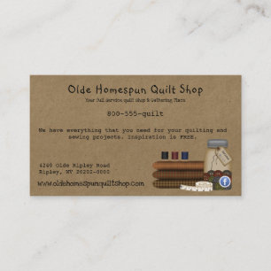 Primitive Sewing Custom Rustic Business Card