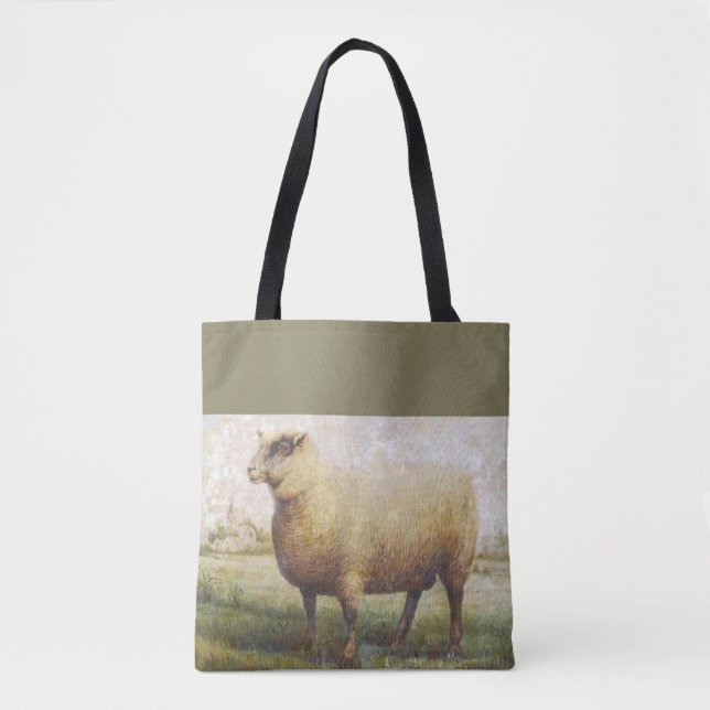 Primitive Sheep Tote Bag (Front)