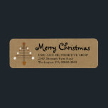 Primitive Snowman Christmas Tree  Return Address<br><div class="desc">An adorable rusty primitive Christmas Tree with snowmen.</div>