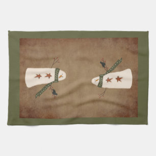 Primitive Snowman Kitchen Towel