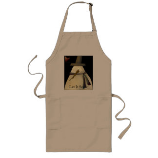 Primitive Snowman Long Apron