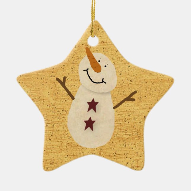 Primitive Snowman Ornament (Front)