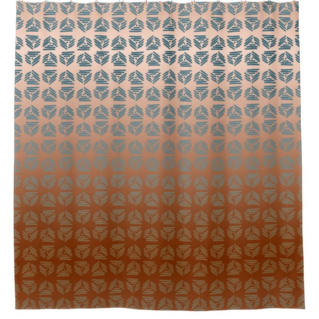 Primitive Teal Stroked Pyramid Triangle Ombre Rust (Front)