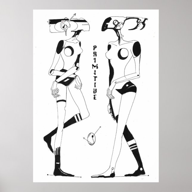 Primitive techno girls poster (Front)