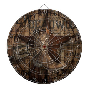 Primitive texas lone Star Western Country Cowboy Dartboard