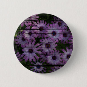 Primitive Western Country Barn Board purple daisy 2 Inch Round Button