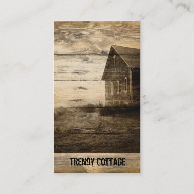 primitive western country farmhouse country cabin business card (Front)