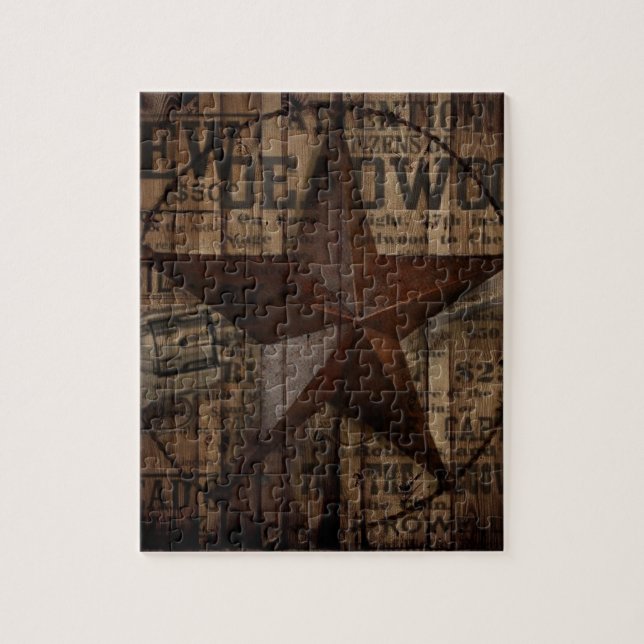primitive wild western country Texas Lone Star Jigsaw Puzzle (Vertical)