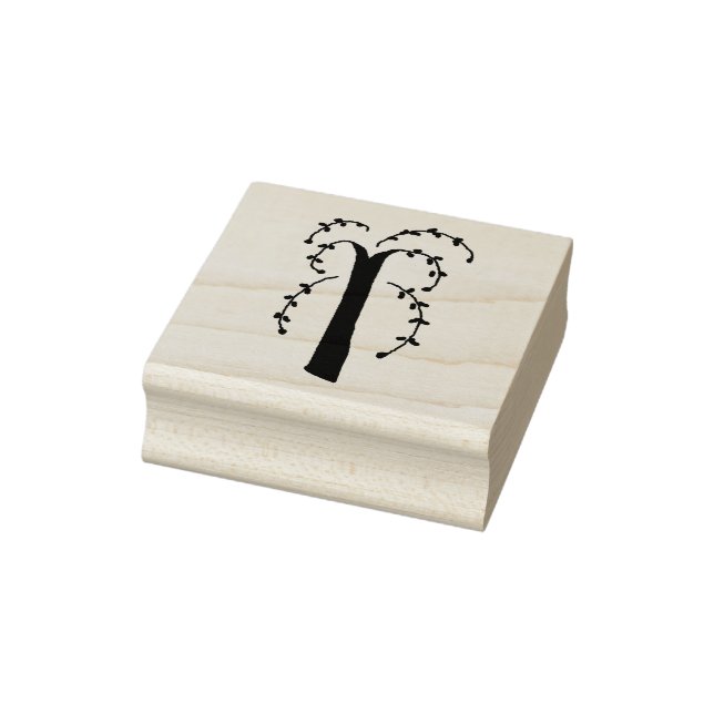 Primitive Willow Tree Rubber Stamp (Stamp)