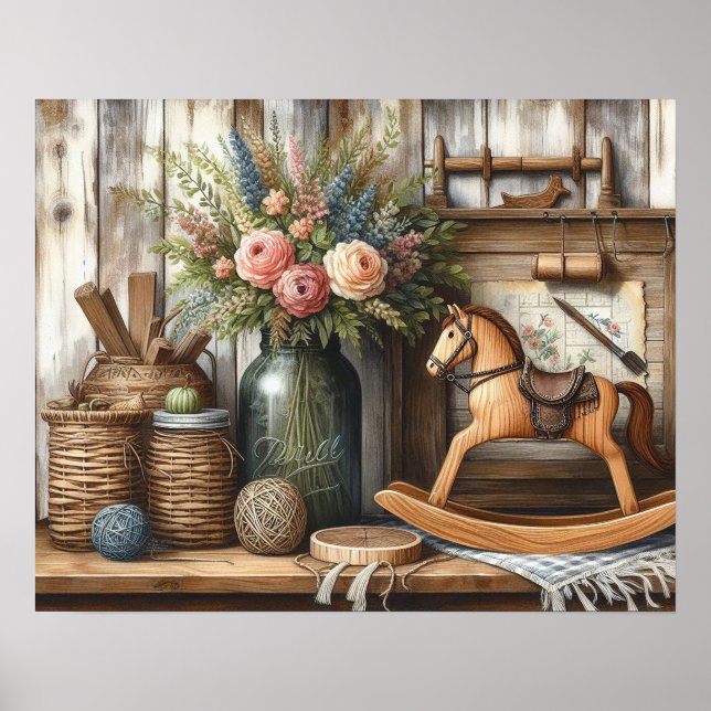 Primitive Wood Country Shelf 2 Poster (Front)