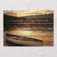 Primitive Wood grain reflection Lake House Canoe