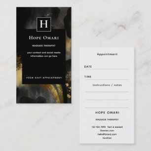 Primordial Sweep   Black Gold Abstract Design Business Card