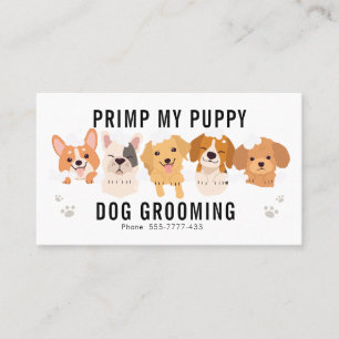 Primp My Puppy Dog Grooming Pet Business Card